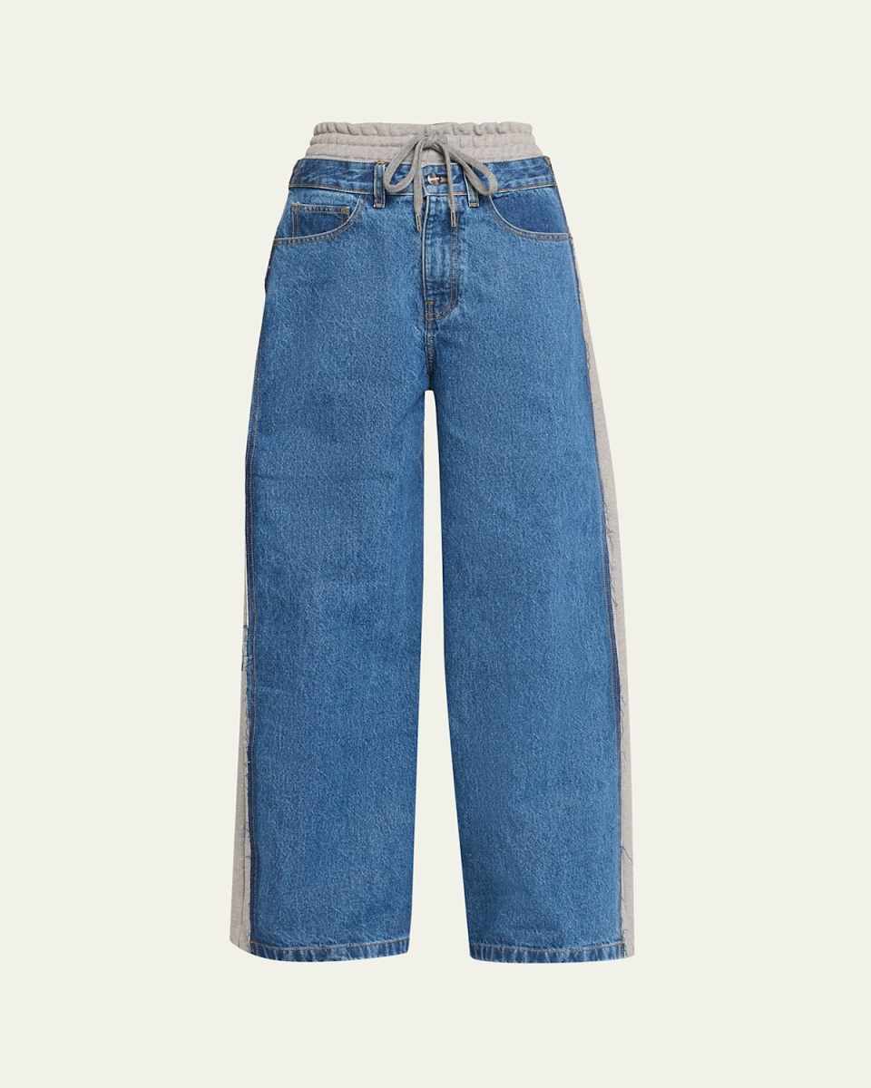 Denim Combo Sweatpants
